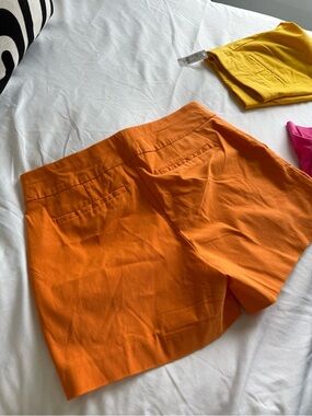New York & Company Bright Orange High-Rise Bermuda Shorts